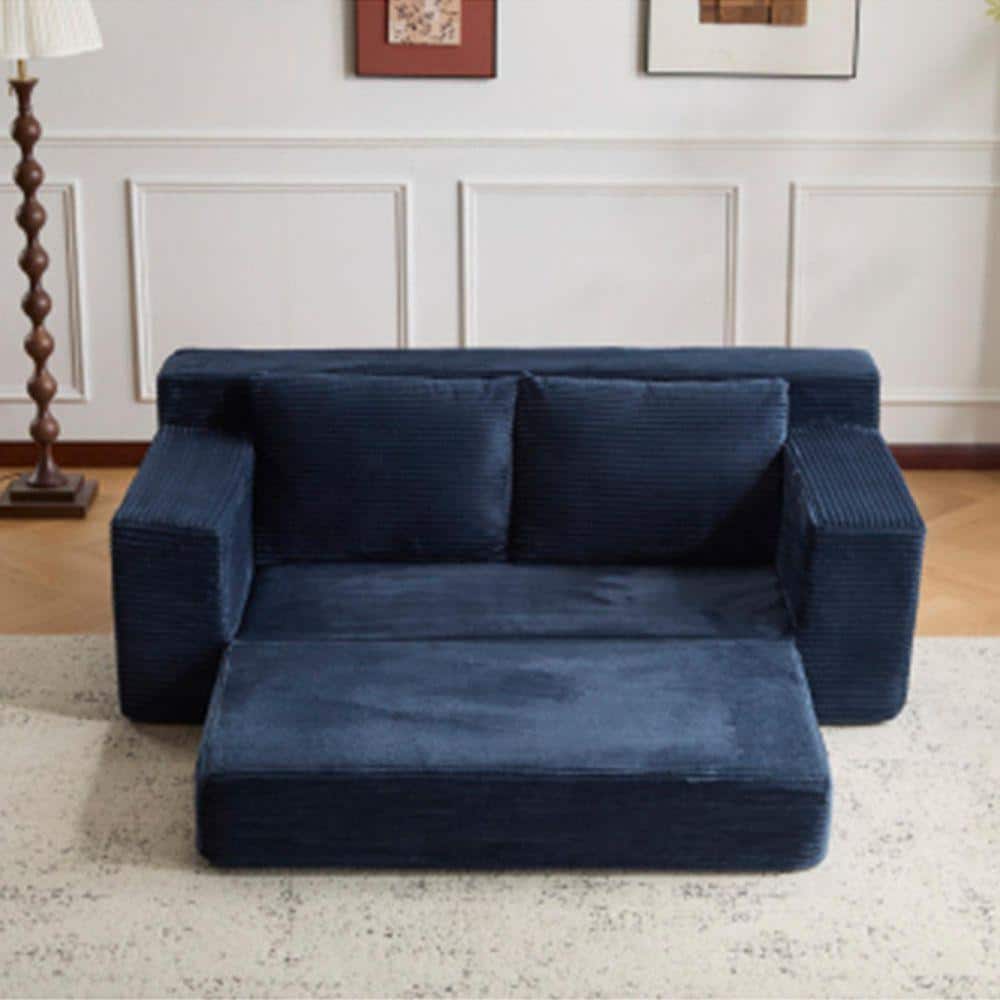 Nestfair 71.65 in. W Compressed Square Arm Corduroy Rectangle