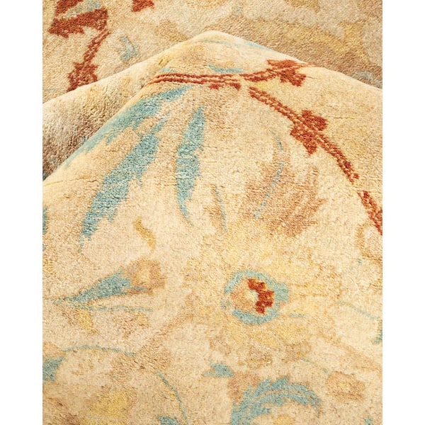 Mogul Ivory 8 ft. x 10 ft. Oriental Wool Indoor Area Rug