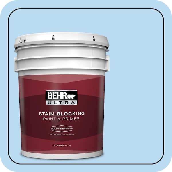 BEHR ULTRA 5 gal. #P510-1 Greek Isles Extra Durable Flat Interior Paint & Primer