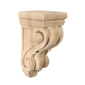 Classic Corbel with Hardware - 9.5 in. x 5.5 in. x 4.5 in. - Furniture Grade Unfinished Hardwood - DIY Shelving Bracket