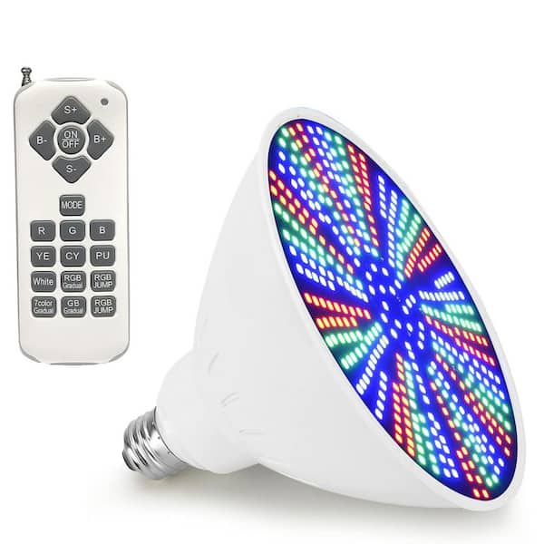 12V 50W Waterproof Color Changing Pool Light Bulb with Remote Control for Inground Pools E26 Screw Replacement