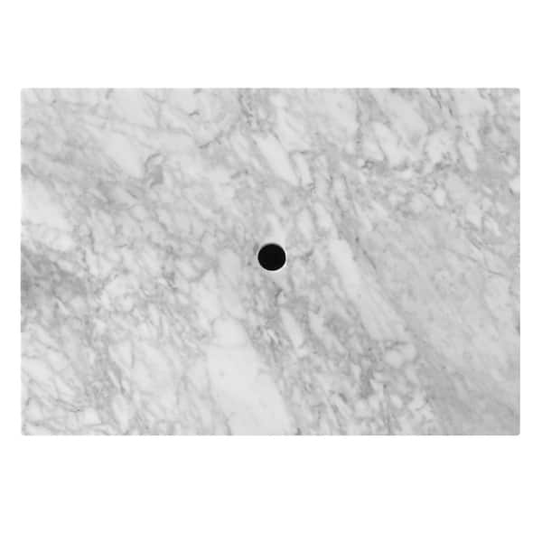 Home Decorators Collection Bianco Carrara 31 in. W x 22 in. D Marble Vessel Vanity Top in Carrara White