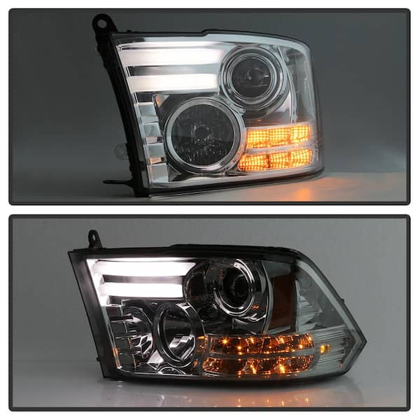 Dodge Ram 1500 09-16 / Ram 2500/3500 10-16 Projector Headlights - Halogen  Model Only - Light Bar DRL - Smoke