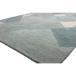 Greenwich Aqua 8 ft. x 10 ft. (7'9" x 9'9") Abstract Contemporary Area Rug