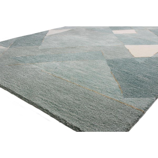 Greenwich Aqua 8 ft. x 10 ft. (7'9" x 9'9") Abstract Contemporary Area Rug