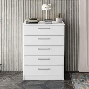 Juliette White 5-Drawer Chest of Drawers (26.375 in. W x 14.31 in. D x 36 in. H)