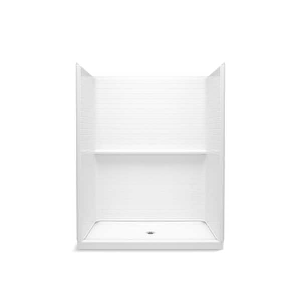 Guard+ 60 x 34 Alcove Shower Pan Base with Center Drain in White