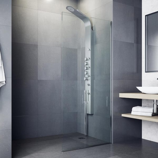 Brielle 71 in. H x 6 in. W 6-Jet Shower Panel System with Fixed Rainhead and Hand Shower Wand in Stainless Steel