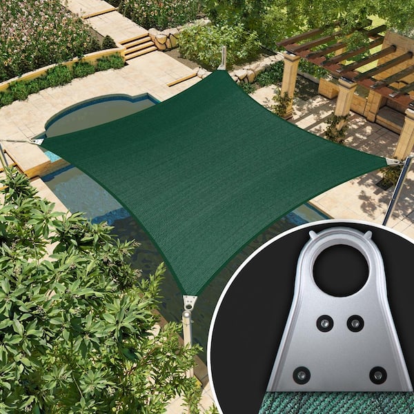 20 ft. x 24 ft. Rectangle Super Ring Sun Shade Sail 260 GSM Heavy Duty - Green