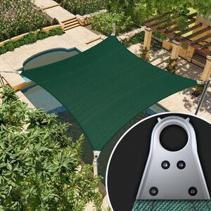 12 ft. x 12 ft. Square Super Ring Sun Shade Sail 260 GSM Heavy Duty - Green