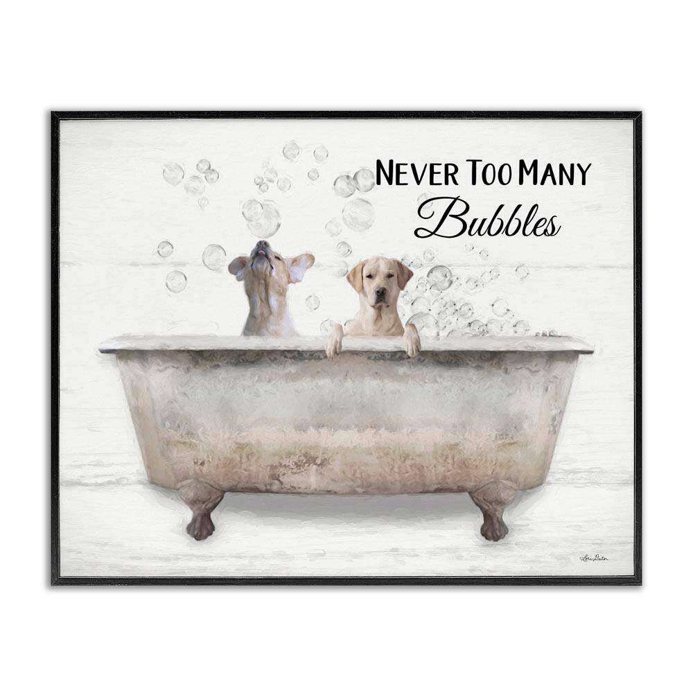 Never Too Many Bubbles Dogs by Lori Deiter Black Framed Giclee Art Print Typography 11 in. x 14 in. price history on PriceWatchPro