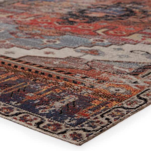 Azriel Multicolor/Orange 2 ft. 6 in. x 8 ft. Medallion Indoor/Outdoor Runner Rug