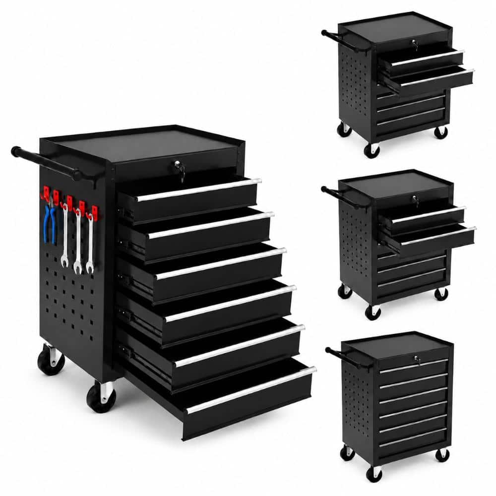 24 in 6-Drawer Locking Rolling Tool Chest, Portable Tool Cabinet with Wheels for Garage and Workshop price history on PriceWatchPro