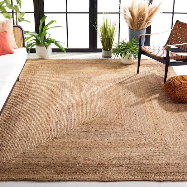 Cape Cod 12 ft. x 18 ft. Natural Solid Color Border Area Rug