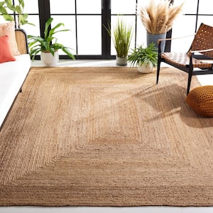 Cape Cod Natural 7 ft. x 7 ft. Solid Color Border Square Area Rug