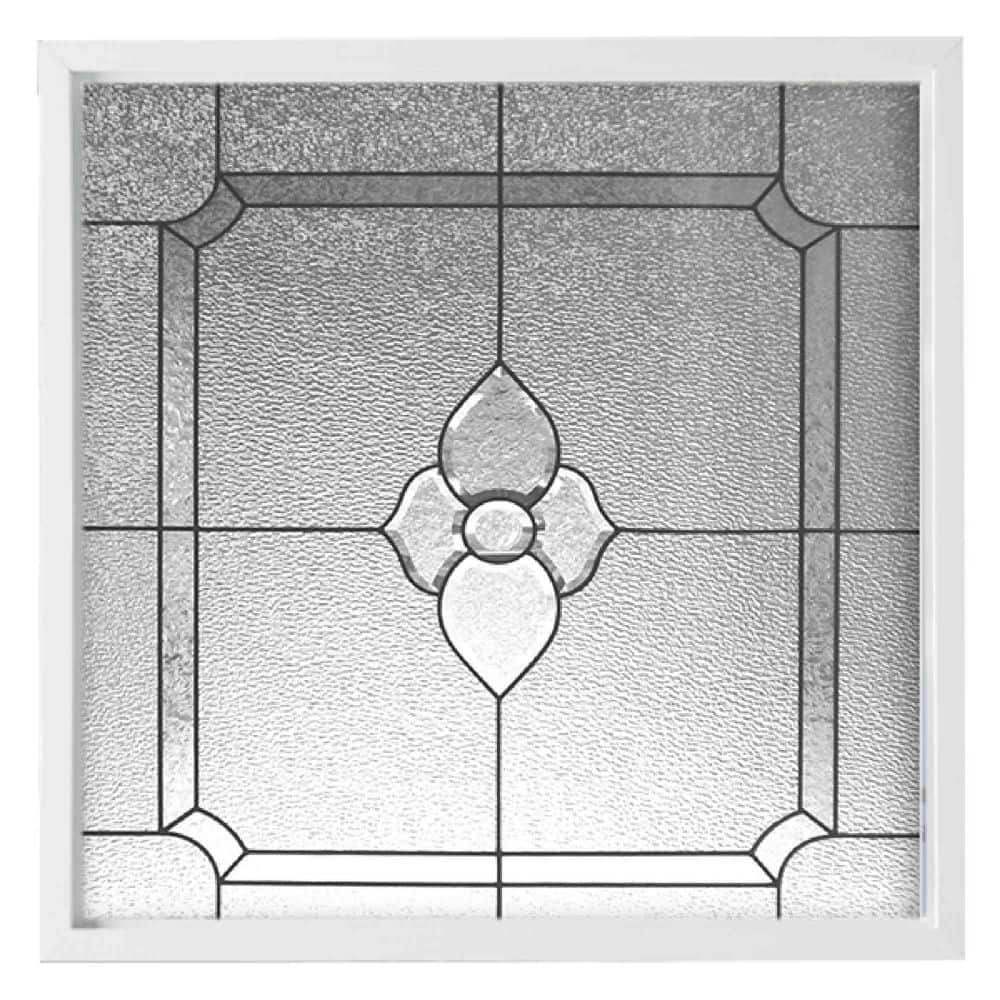 42 in. x 42 in. Charming Bloom Decorative Glass White Vinyl Frame Replacement Picture Window price history on PriceWatchPro