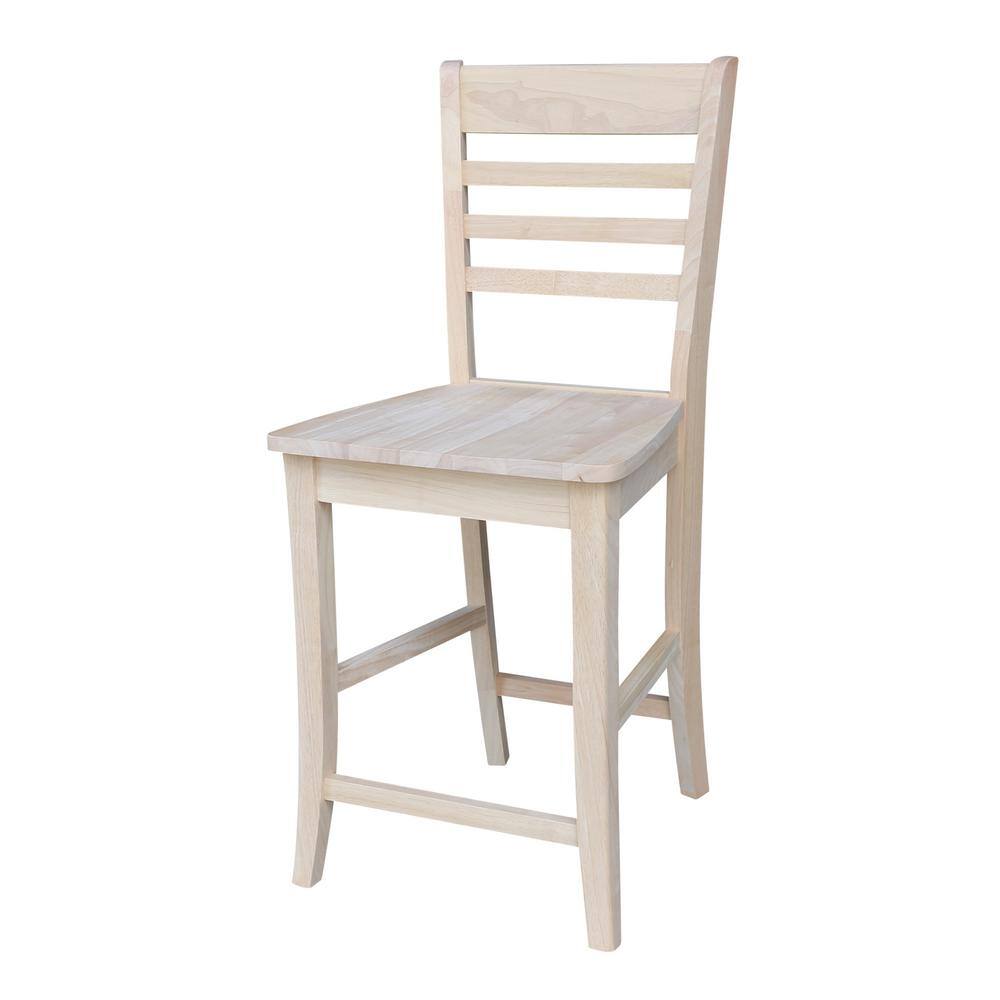 Brown Solid Wood 24" Slatback Stool