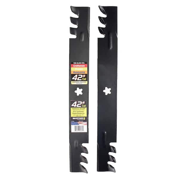MaxPower 2 Commercial Mulching Blade Set for Many 42 in. Cut Craftsman, Husqvarna, Poulan Mowers Replaces OEM #'s 134149, 138498