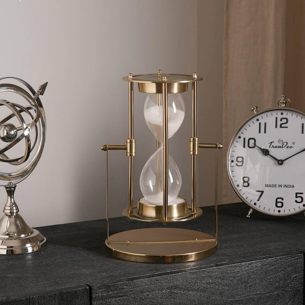 Unbranded Majestic Gold Aluminum Hourglass Sand Timer (Set of 1)