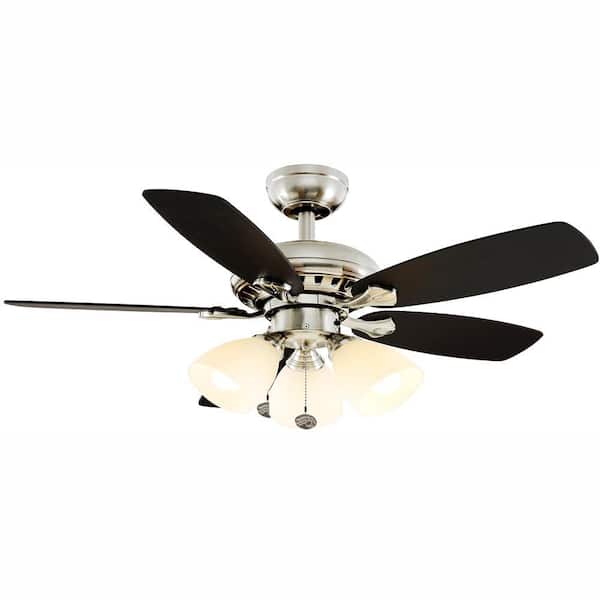Hampton Bay Luxenberg 36 In Led Brushed Nickel Ceiling Fan 91136 - 36 Inch Ceiling Fan With Light Home Depot