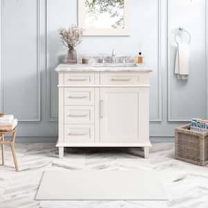 Sonoma 36 in. Single Sink Freestanding Off White Bath Vanity with Carrara Marble Top (Assembled)
