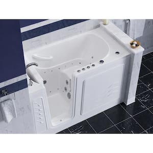 WTHDX Series 59 in. x 30 in. Left Drain Combination Jetted Walk-in Bathtub in White with Chrome Trim