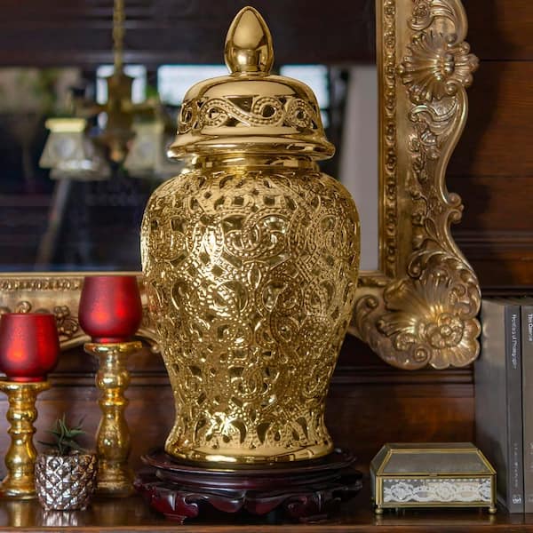 Golden Lid Glass Jar – KitchenJoint