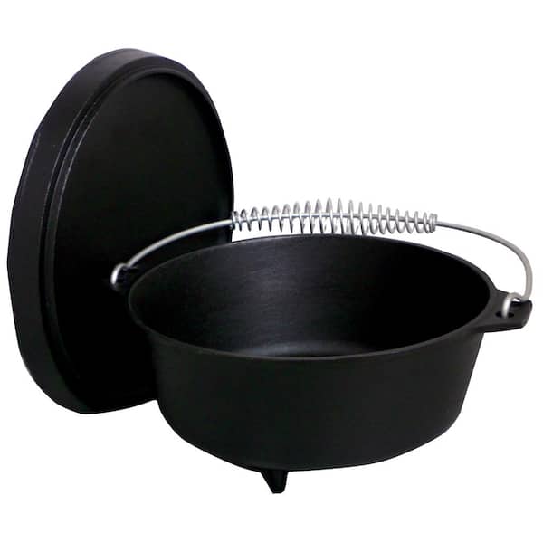 Lodge 4-Piece Pre-Seasoned Cast Iron Cookware Set - Includes 10 1/4  Skillet, 10 1/4 Grill Pan, and 5 Qt. Dutch Oven