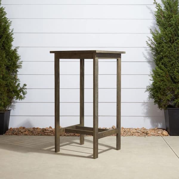 HomeRoots Julia Vista grey Square Wood Outdoor Bistro Table