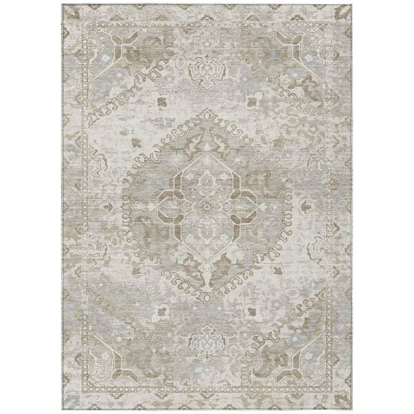 Chantille Machine Washable Indoor/Outdoor Abstract ACN3169 Ivory 10 ft. x 14 ft. Area Rug