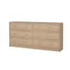 Tvilum Portland 6-Drawer Double Dresser in Oak 26.89 in. H x 56.34 in. W x 12.46 in. D 70328hlhl