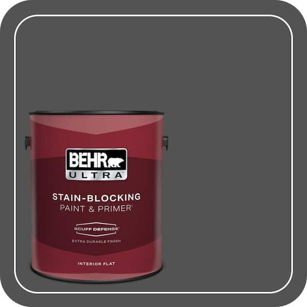 BEHR ULTRA 1 gal. #BXC-30 Black Space Extra Durable Flat Interior Paint & Primer