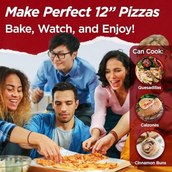 Electric Pizza Oven with Ceramic Stone, Adjustable Heat Control