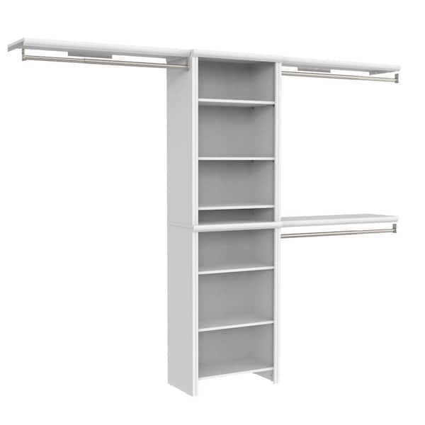 Impressions Basic 60 in. W - 120 in. W White Wood Closet System