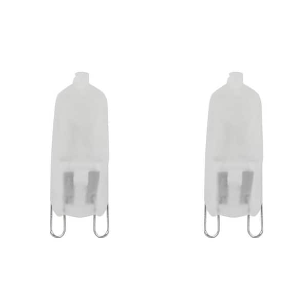 Photo 1 of 50-Watt Bright White (3000K) T4 G9 Bi-Pin Base Dimmable Decorative Halogen Light Bulb (2-Pack)