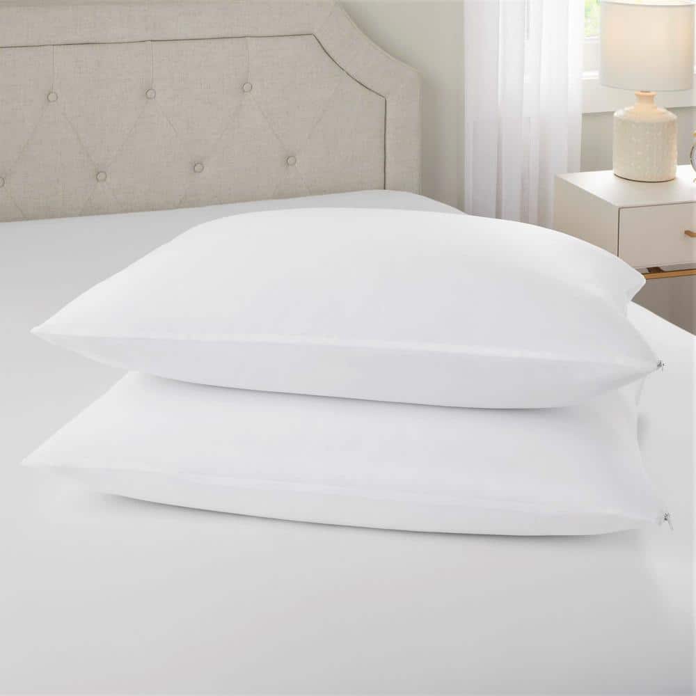 StyleWell 2-Pack Allergen & Bed Bug Resistant Zippered King Size Pillow ...
