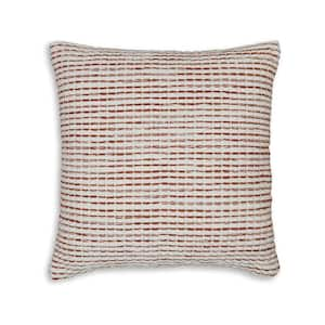 Lien White and Brown Striped Design Polyester 19 in. X 6.25 in. Throw Pillow (Set of 4)