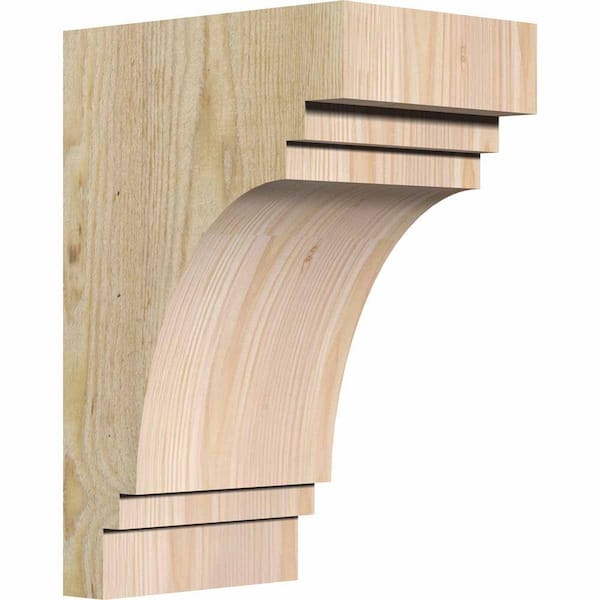 Ekena Millwork 6 in. x 8 in. x 12 in. Douglas Fir Pescadero Rough Sawn Corbel