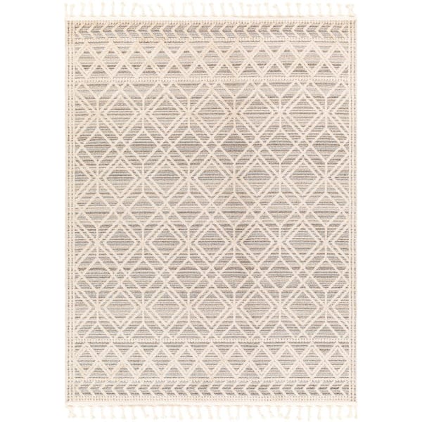 Artistic Weavers Sofia Light Gray Diamond 7 ft. x 9 ft. Indoor Area Rug