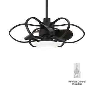 Gordon 29 in. LED Indoor Coal Black Aire-Delier Ceiling Fan with Remote