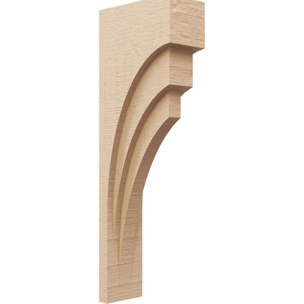 Ekena Millwork 6-in. x 12-in. x 36-in. Series 2 Thin Rockford Rough Cedar Woodgrain Timberthane Polyurethane Corbel, Primed Tan