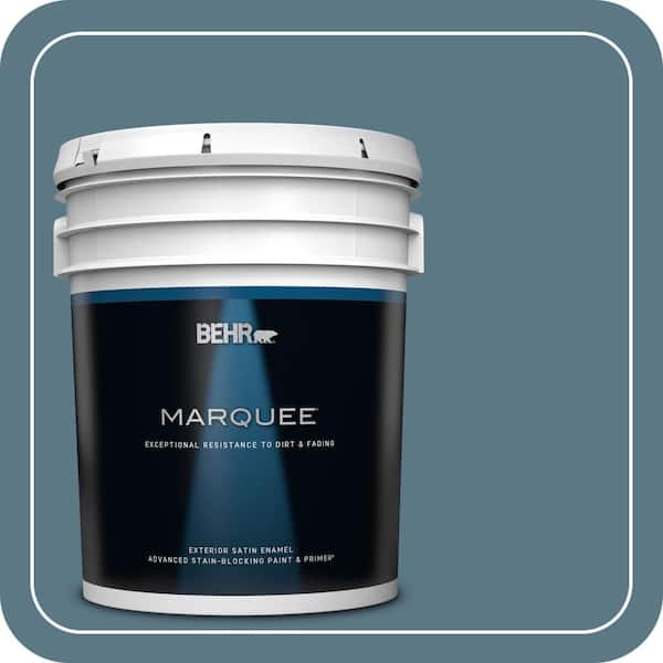 BEHR MARQUEE 5 gal. #PMD-65 Ocean Shadow Satin Enamel Exterior Paint & Primer