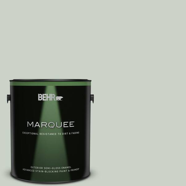 BEHR MARQUEE 1 gal. #MQ3-48 Shy Green Semi-Gloss Enamel Exterior Paint & Primer