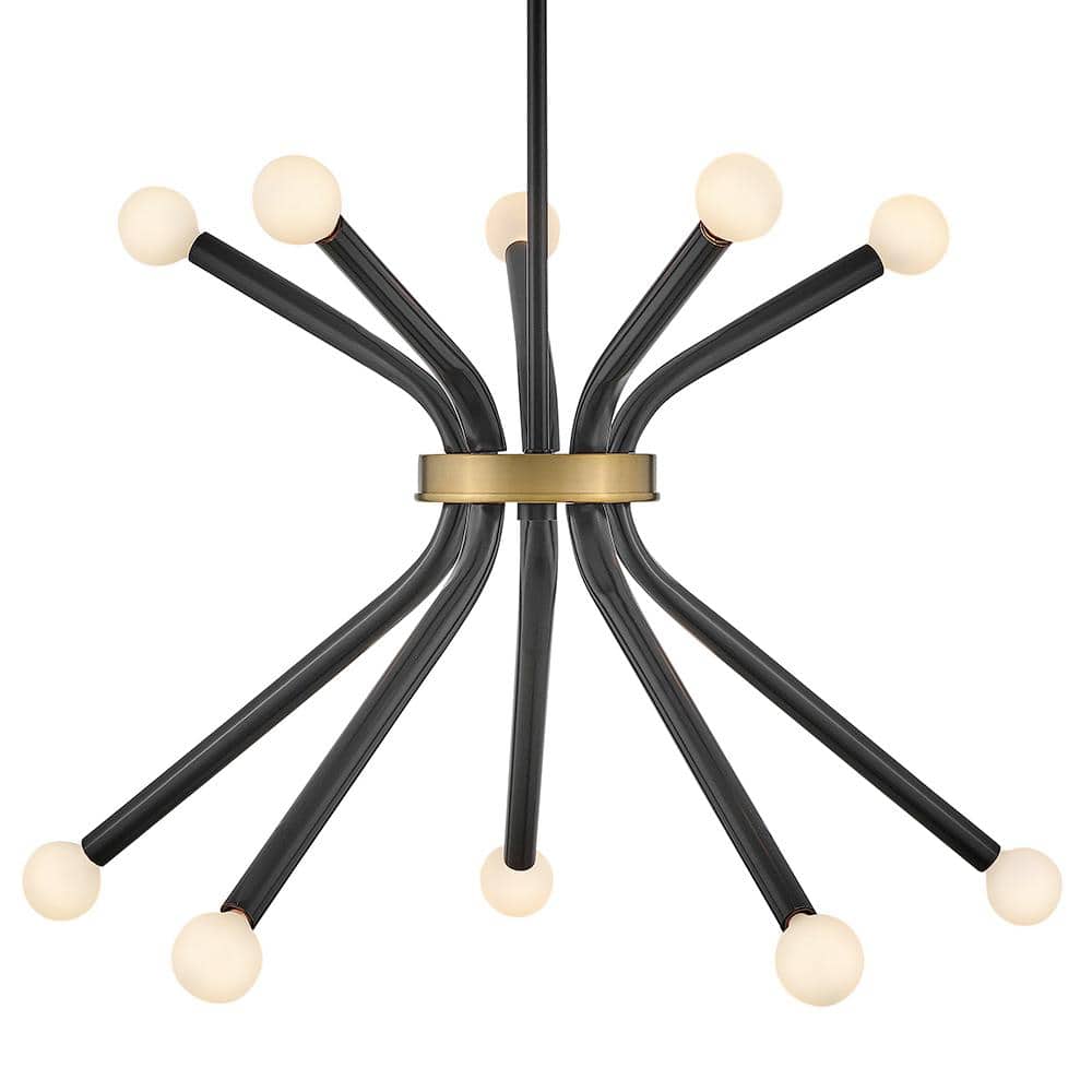 Axton Black and Brass 10-Light Sputnik Chandelier