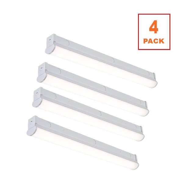 2 ft LED Garage Workshop Ceiling Strip Light Fixture Shop Light Hardwire 1800 Lumens 4000K (4-Pack)
