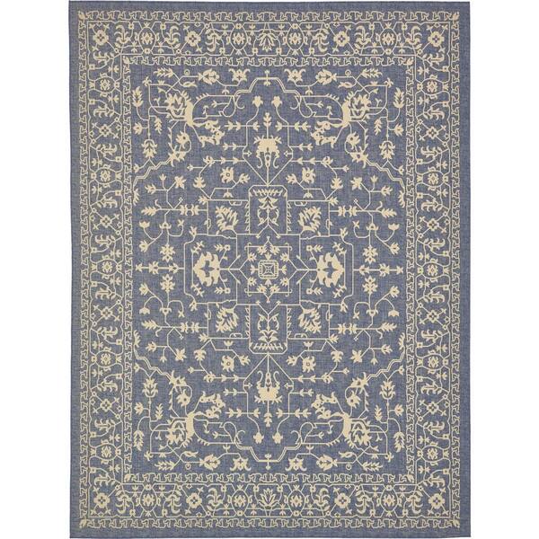 Unique Loom Outdoor Allover Navy Blue 9' 0 x 12' 0 Area Rug