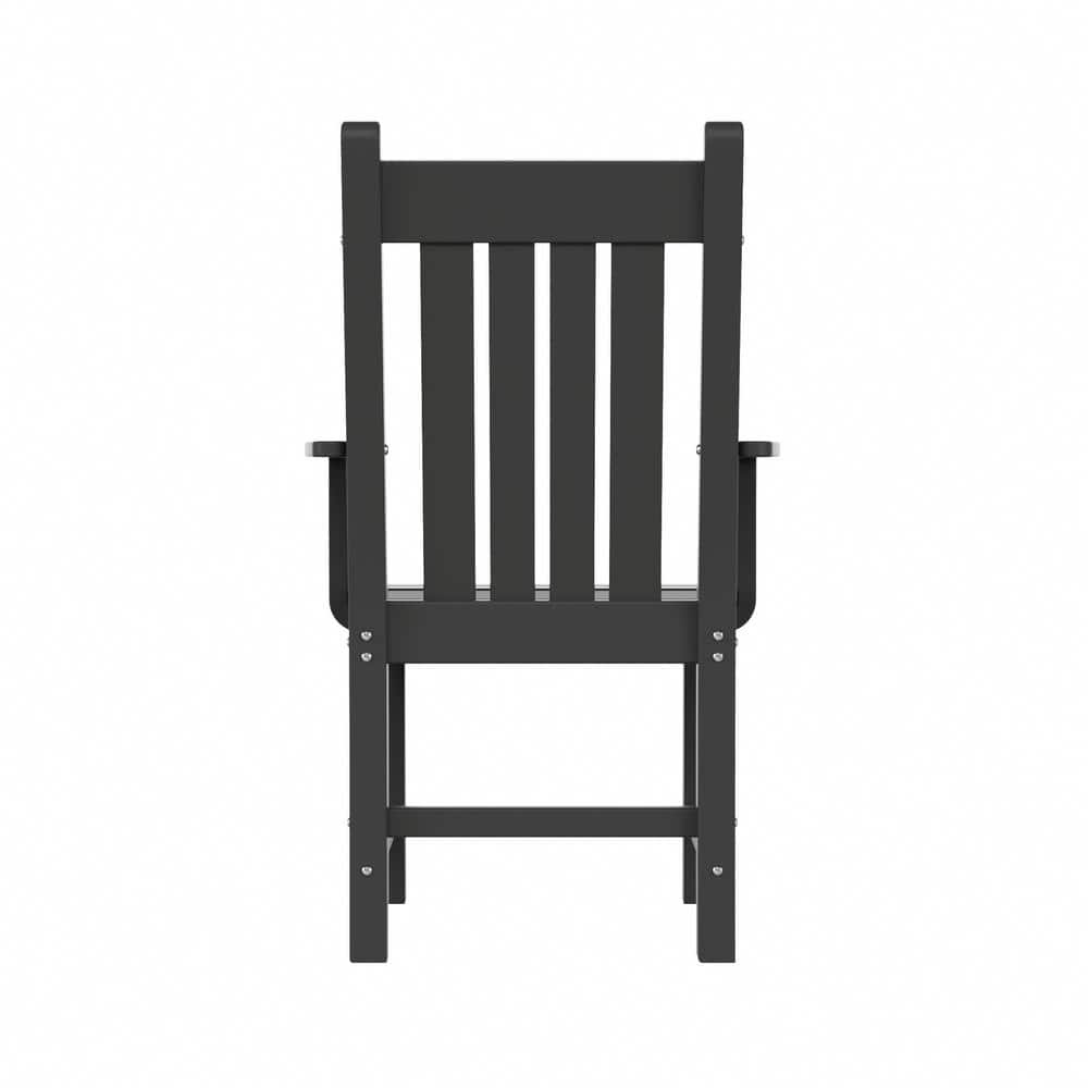 Gray HDPE Square Arm Outdoor Dining Chair