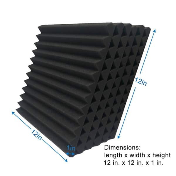 Wellco 1 ft. x 1 ft. x 3 in. High Density Sound Absorbing Panels Noise  Absorbing Foam for Recording Studio (12-Pack) RSAP031212B12 - The Home Depot