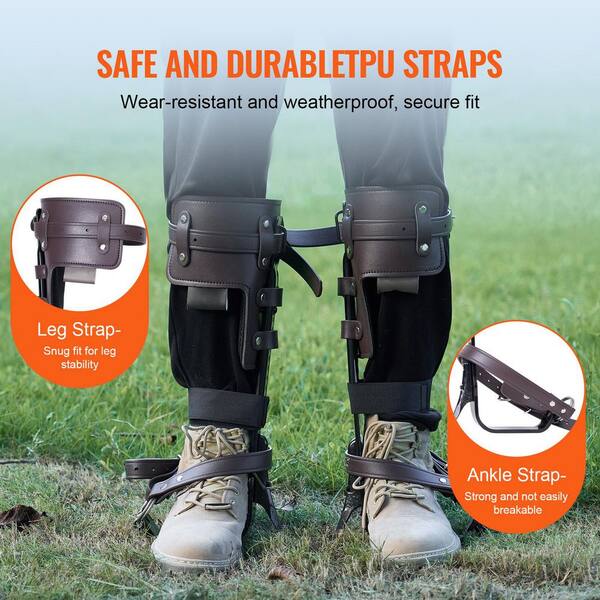 Tree Climbing Spikes With Leather Safety Belt - Aluminum Spurs For Arborists & Tree Work