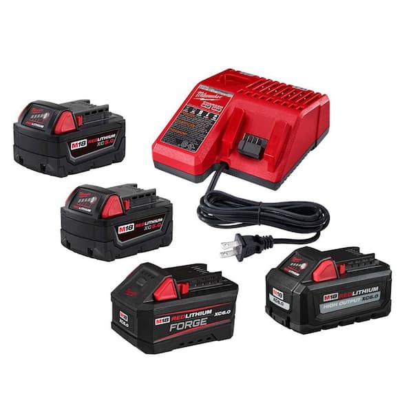 M18 18V Lith-Ion REDLITHIUM FORGE (2) 6.0 Ah Battery w/ (2) 5.0 AhBattery & Charger Kit